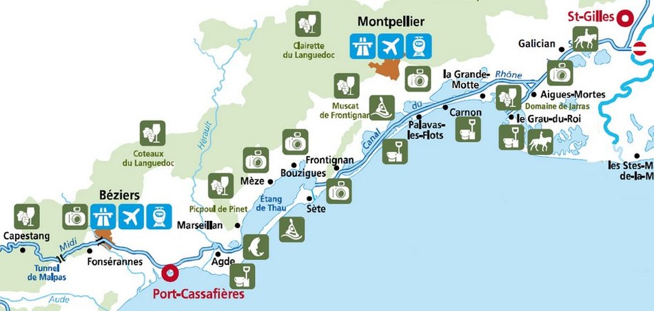 mappa canale Languedoc-Roussillon